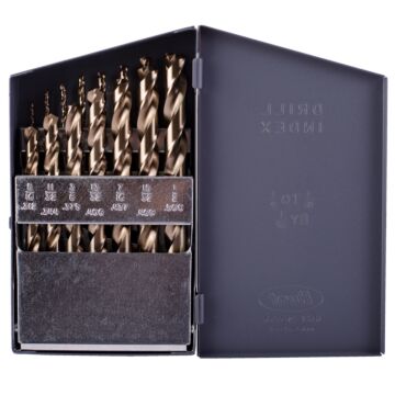 Drillco 15PC COBALT DRILL BIT SET 1/16-1/2 BY 32nds