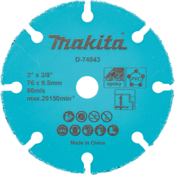 Makita 3" Carbide Grit Abrasive Multi-Material Cut-Off Wheel