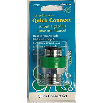 Whedon Products Dishwasher Adapter, 15/16"-27 x 55/64"-27 x 3/4", Male/Female x GHTM