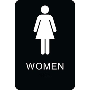HY-KO Plastic Wall 9 in Restroom-Women Sign