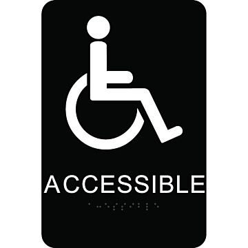 HY-KO Plastic Wall 9 in Handicapped Access Sign