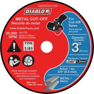 Diablo Tools 3 in. Metal Cut Off Disc - Thin Kerf (5-Pack)