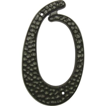HY-KO Hy-Ko 3-1/2 In. Black Hammered House Number Zero