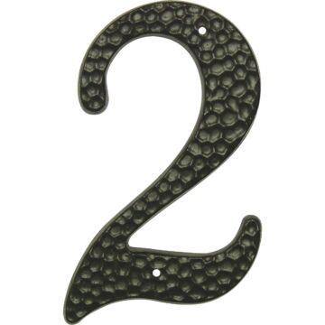 HY-KO Hy-Ko 3-1/2 In. Black Hammered House Number Two