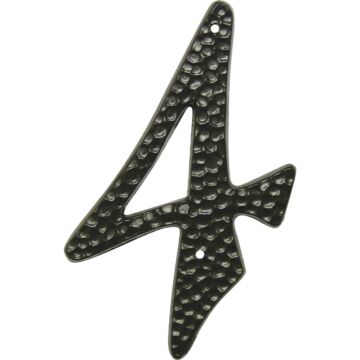 HY-KO Hy-Ko 3-1/2 In. Black Hammered House Number Four