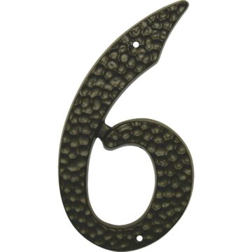HY-KO Hy-Ko 3-1/2 In. Black Hammered House Number Six