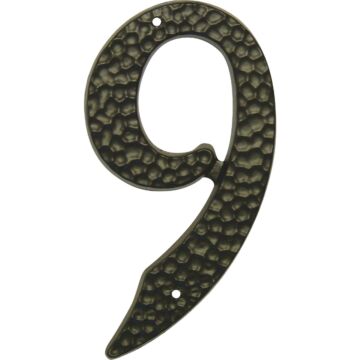 Hy-Ko 3-1/2 In. Black Hammered House Number Nine