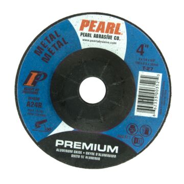 Pearl Abrasives 4 x 1/4 x 5/8 Premium AO Depressed Center Wheels, A24R, 25/Box