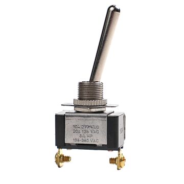 DC SPST On-Off Toggle Switch with Bat Handle, Screw Terminal