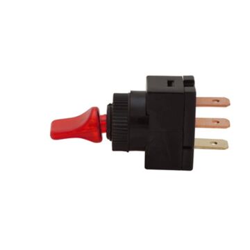 DC LED SPST On-Off Duck Bill Lighted Toggle Switch, Red, DC Rated Only