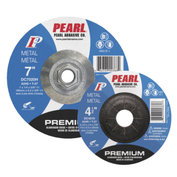 Pearl Abrasives Premium Aluminum Oxide Depressed Center Grinding Wheel 9 x 1/4 x 7/8 A24S T-27 DC9020
