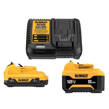 DEWALT 12V 2-Pack Battery and Charger (3 Ah and 5 Ah)