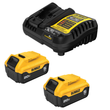 DEWALT 20V MAX 5.0 Ah Premium Lithium Ion Starter Kit