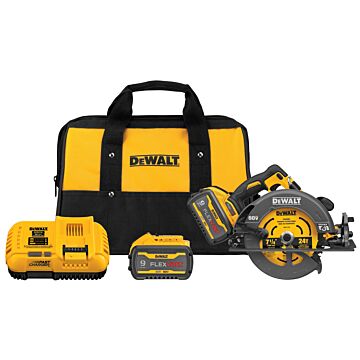 Dewalt DEWALT 60V MAX* Brushless Cordless 7-1/4 in. Circular Saw with Electronic Brake Kit with (2) Batteries