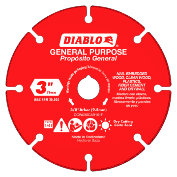 Diablo Tools 3 in. Carbide Grit Cut-Off Wheel for Multi-Materials