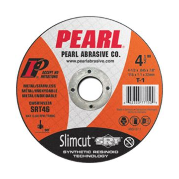 Pearl Abrasives 4-1/2 x .045 x 7/8 Pearl SlimcutTM SRTTM Thin Cut-Off Wheels, Type 27