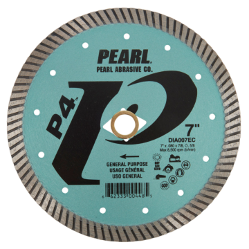 Pearl Abrasives P4™ EC Series General Purpose Turbo Blade 7" Diamond-5/8"-DKO-7/8" 12mm