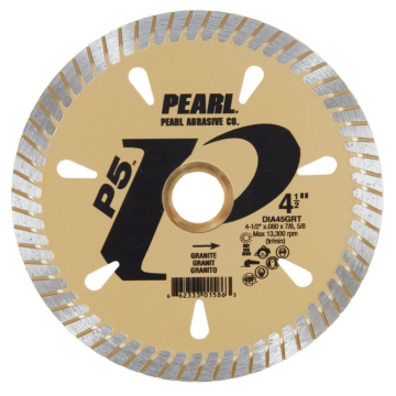 Pearl Abrasives P5™ GRT Granite Series Turbo Blade 4-1/2", 7/8"-5/8" 8mm