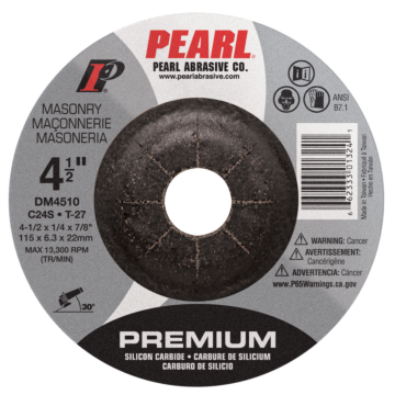 Pearl Abrasives Premium DC Grinding Wheels SC 4-1/2 x 1/4 x 7/8 C24S T-27 DM4510