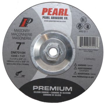 Pearl Abrasives Premium DC Grinding Wheels SC 7 x 1/4 x 5/8-11 C24S T-27 DM7010H