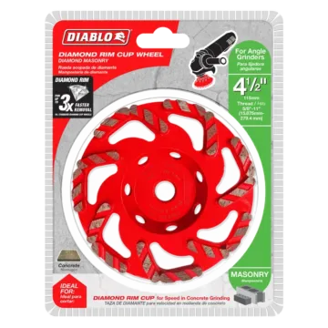 Diablo Tools Diamond Rim Cup Wheel for Masonry - 4-1/2 in.