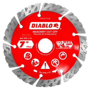 Diablo Tools Diamond Segmented Turbo Masonry Cut-Off Blade - 7 in.