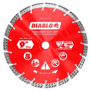 Diablo Tools Diamond Segmented Turbo Masonry Cut-Off Blade - 9 in.