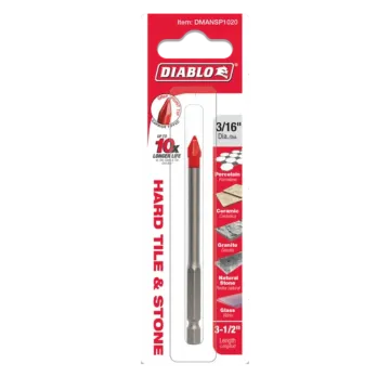 Diablo Tools Hard Tile & Stone Carbide Tipped Drill Bit - 3/16 in.