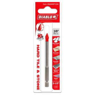 Diablo Tools Hard Tile & Stone Carbide Tipped Drill Bit - 3/8 in.