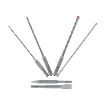 Diablo Tools 6pc SDS-Plus Rebar Demon™ 4-Cutter Full Carbide Head Hammer Drill Bit & Chisel Set (6-Piece)