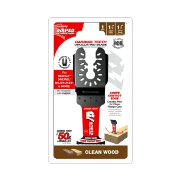 Diablo Tools AMPED™ Demo Demon™ Universal Fit Carbide Teeth Oscillating Blade for Clean Wood - 1-1/4 in. x 1-3/4 in.