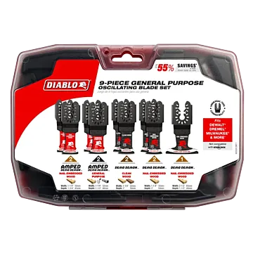 Diablo Tools Universal Fit General Purpose Oscillating Blade Set (9pc)