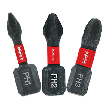 Diablo Tools 1 in. Phillips Drive Bit Assorted Pack (3-Piece)