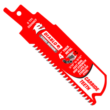 Diablo Tools 4 in. Steel Demon Carbide Recip Blades for Thick Metal (3/16 in. - 9/16 in.) Cutting