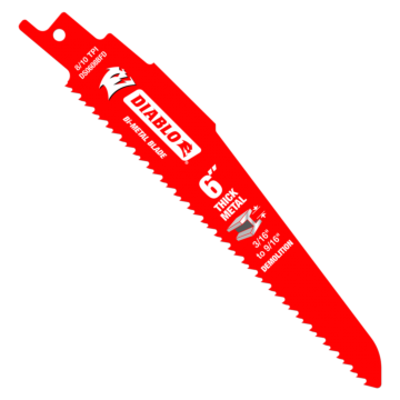 Diablo Tools 6 in. Bi-Metal Recip Blade for Thick Metal/Demolition (3/16 in. to 9/16 in.)
