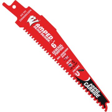 Diablo Demo Demon 6 In. Amped Carbide General Purpose Recirocating Saw Blade