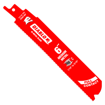 Diablo Tools 6 in. Bi-Metal Recip Blade for Medium Metal Cutting (3/32 in. to 5/16 in.) (5-Pack)