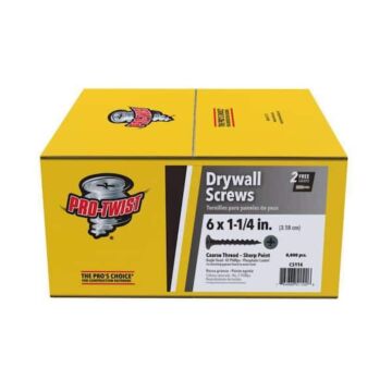 Grip-Rite #2 x 1-1/4 in Phillips Coarse Thread ProTwist Drywall Screw 8,000 pc Box