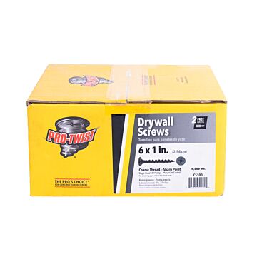 Grip-Rite #2 x 1 in Phillips Coarse Thread ProTwist Drywall Screw 10,000 pc Box