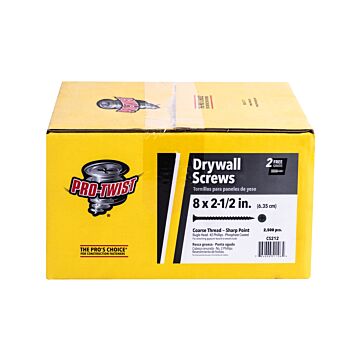Grip-Rite #2 x 2-1/2 in Phillips Coarse Thread ProTwist Drywall Screw 2,500 pc Box