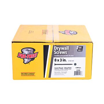Grip-Rite #2 x 3 in Phillips Coarse Thread ProTwist Drywall Screw 2,000 pc Box