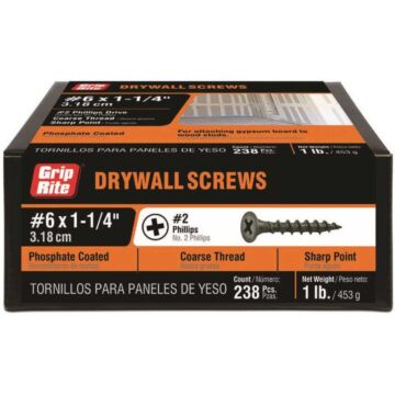 Grip-Rite #2 x 1-1/4 in Phillips Coarse Thread Drywall Screw 1 lb