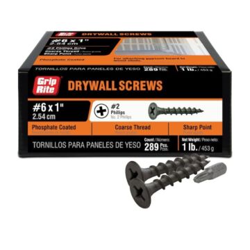 Grip-Rite #2 x 1 in Phillips Coarse Drywall Screw 1 lb