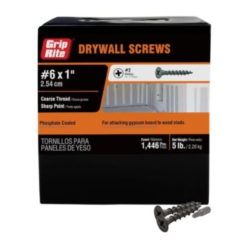 Grip-Rite #2 x 1 in Phillips Coarse Drywall Screw 5 lb