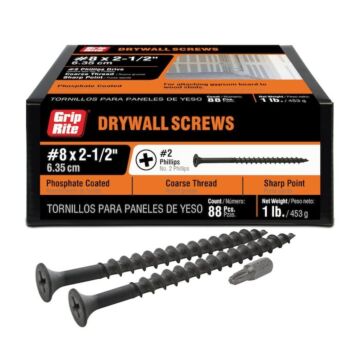 Grip-Rite #2 x 2-1/2 in Phillips Coarse Thread Drywall Screw 1 lb