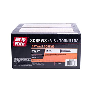 Grip-Rite #2 x 4 in Phillips Coarse Thread Drywall Screw 1,000 pc Box