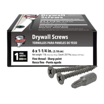 Grip-Rite #2 x 1-1/4 in Phillips Fine Thread Drywall Screw Fine Thread 1 lb