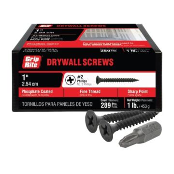 Grip-Rite #2 x 1 in Phillips Fine Thread Drywall Screw 1 lb