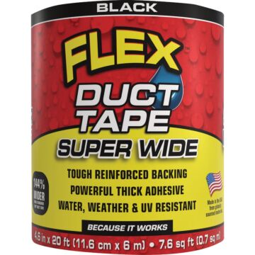 Flex Seal Super Wide Flex Duct Tape (Black) 4-1/2 in. x 20 ft