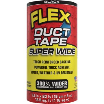 Flex Seal Super Wide Flex Duct Tape (Black) 7-1/2 in. x 20 ft